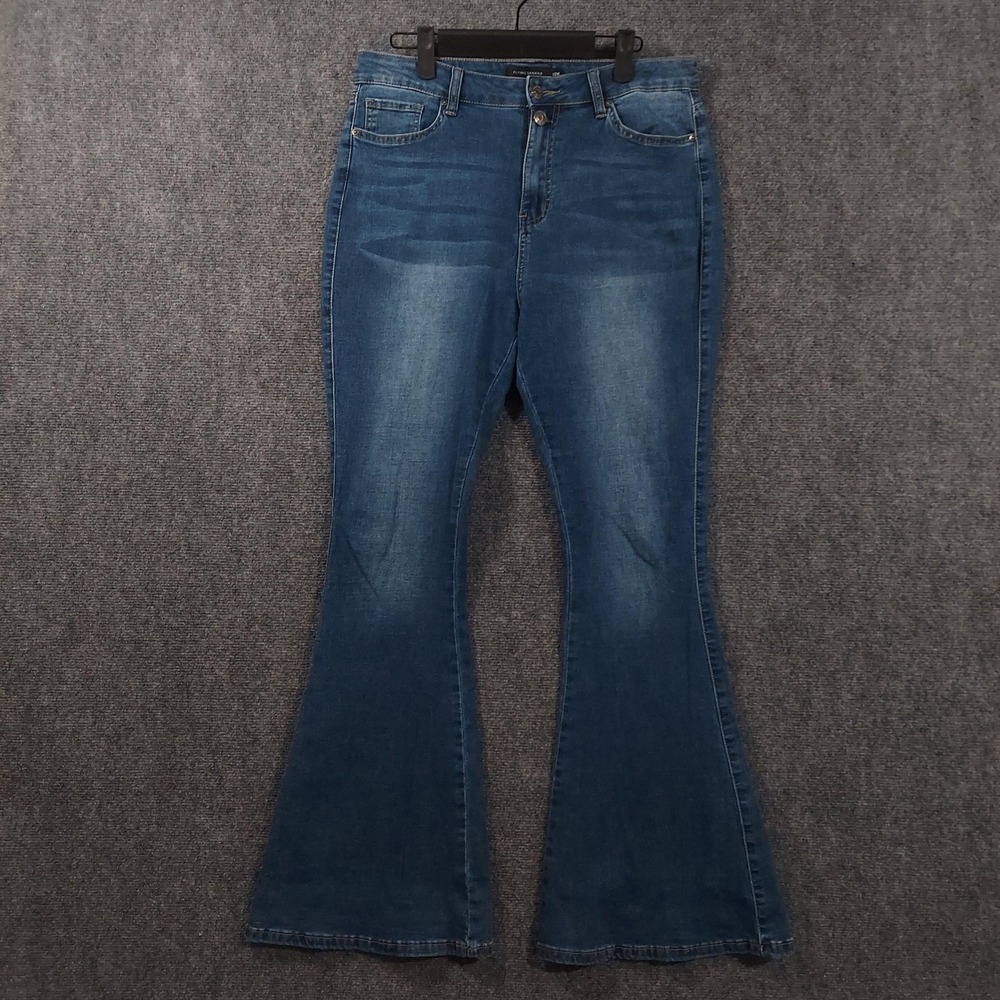 Flying Banana Flare Jeans Womens‎ 12M Blue Medium Wash Stretch Denim Regular Fit